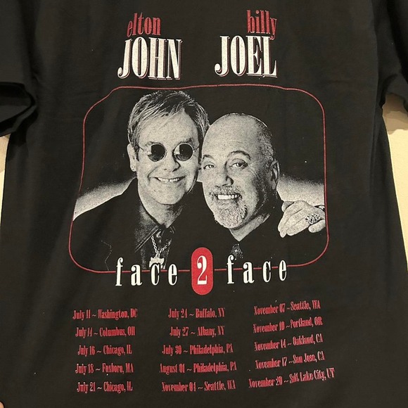 2009 Billy Joel Elton John Face 2 Face Tour Tee Shirt - Picture 4 of 7